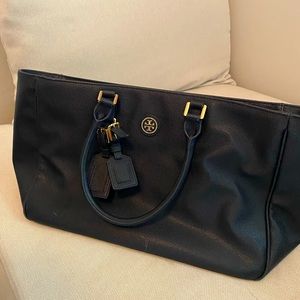 Navy Tory Burch Tote Bag